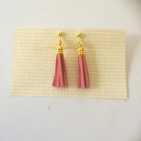 タッセルイヤリング/ピアス✳︎ピンク