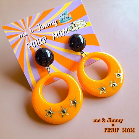 ☆Good luck  Earrings☆ピアス・イヤリング 【Orange】【me & Jimmy×PINUP MOM】