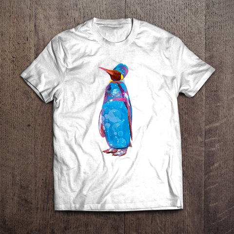 ペンギンレトロTシャツ「ラムネペンギン」