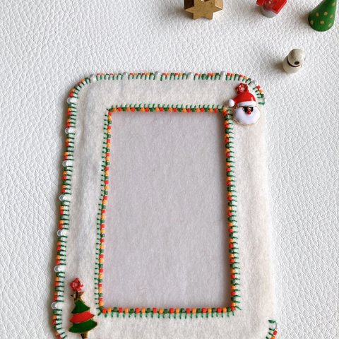 トレカケース　トレカケースデコ　クリスマス🎄　ビーズ刺繍