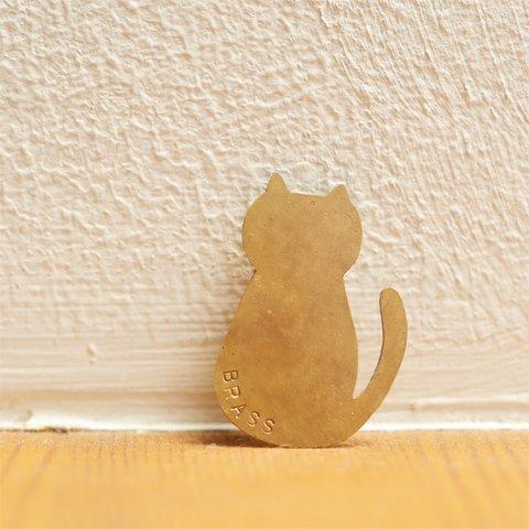 BRASS  CUTE CAT ちびブローチ　受注製作