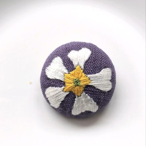 プリムラの花刺繍ブローチ【送料無料】