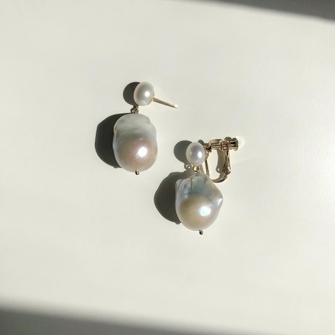 【earring】【M size】Baroque pearl earring