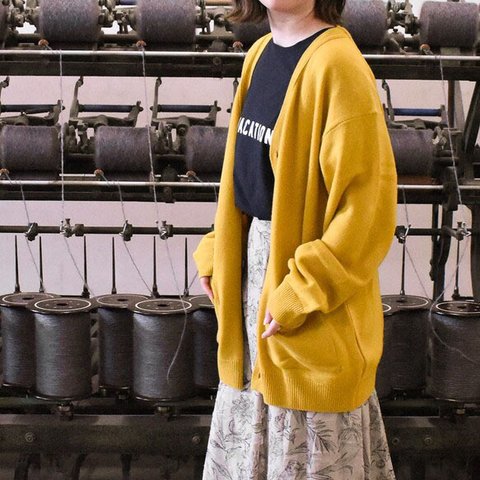 洗えるカシミヤカーディガン size3 (mustard)