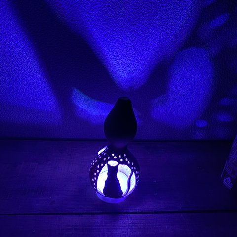 せんなりひょうたんランプ　おすわり猫　LED電池式照明