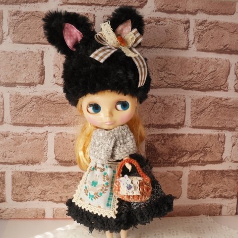 [黒うさぎカフェ６点セット]ブライス アウトフィット Blythe　よしえ屋708