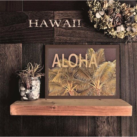 【送料無料】南国の風景☆HAWAII  No.521　                   フレーム付    A4サイズ