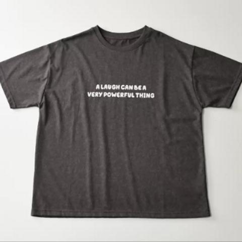 シンプル 丸襟 プリント Tシャツ ゆったり した 上着
