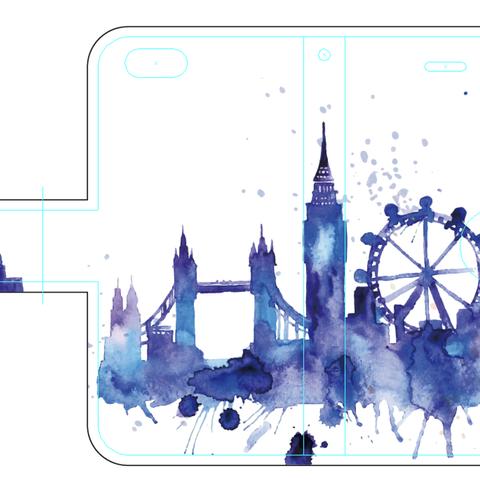 新品送料無料iPhoneケース 手帳型 絵画風都市 ロンドン London