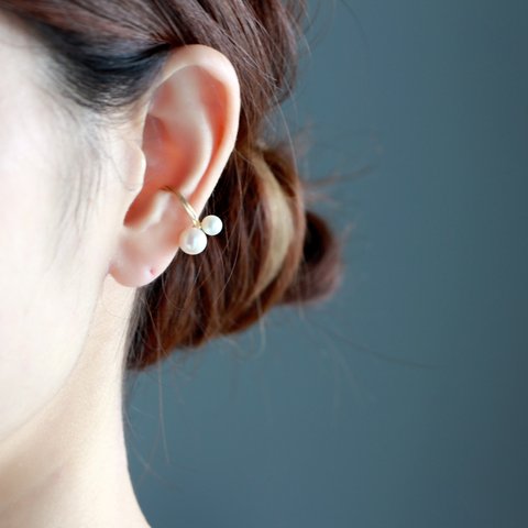 14kgf-W pearl small ear cuff