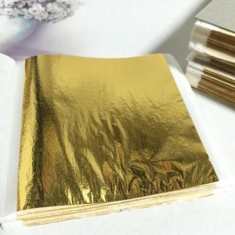 金箔　Gold　 9*9　10枚セット　金箔・金属工芸 に　絵画　アクセサリー　手作り　 手工芸　アート　金　画材　ハンドメイド 素材