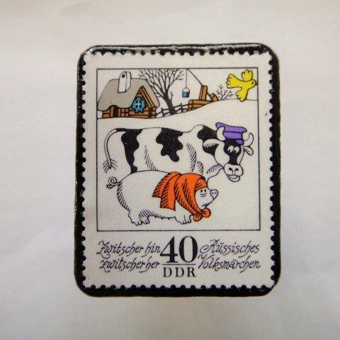 旧東ドイツ  童話切手ブローチ614