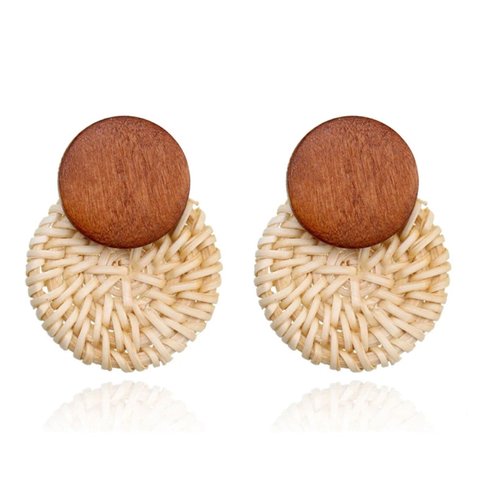 SALE Bamboo Brown Wood Earrings バンブーブラウンウッドピアス