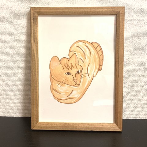 丸まってる猫の絵