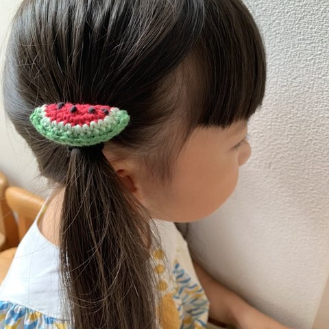 すいかヘアゴム　2個セット