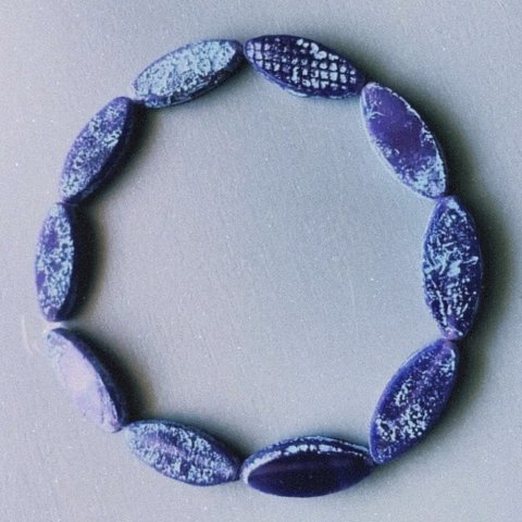 バラ売り【6コセット】JIRI＊IVANA #czech beads#チェコビーズ　oval20✖️8㍉ irregular grape/blue スミレ