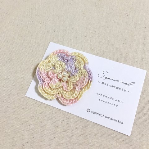 【再販残り一点】紫陽花のお花コサージュ／ピンク