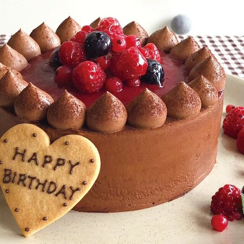 エスキィス チョコレートケーキ with Crimson berry 14cm 4.5号 誕生日ケーキ