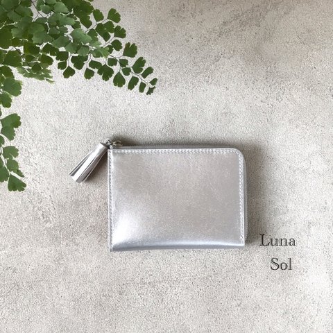 SILVER 本革 ミニ財布