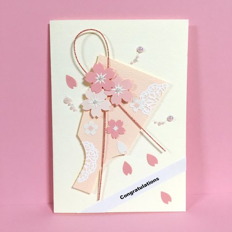 心華やぐ羽子板カード(桜)