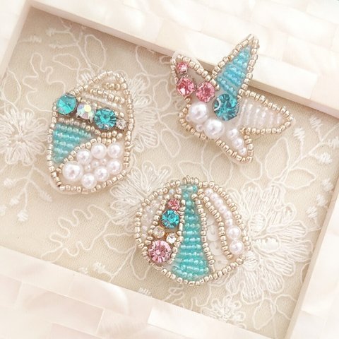 Starfish× Conch×Shell ☆ ビーズ刺繍モチーフ セット