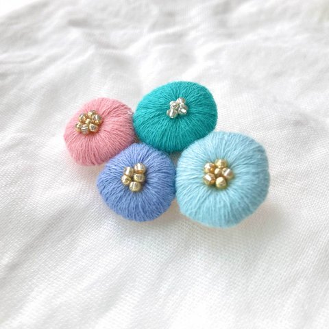 【刺繍】パステルカラーのブローチ✿（2789）