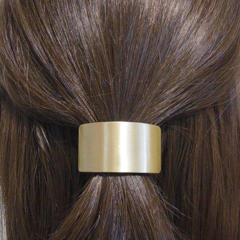 ヘアゴム メタルカーブ マットゴールド ヘアアクセサリー