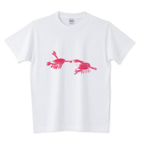 crayfish ザリガニの落書き風プリントTシャツ