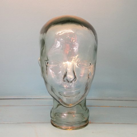 Vintage clear glass head mannequin