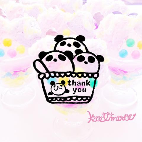 パンダのカップアイス thankyou スタンプ はんこ ラッピングやカードに☆