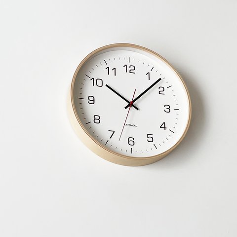 plywood wall clock 4 ナチュラル 電波時計・連続秒針 km-61NRC