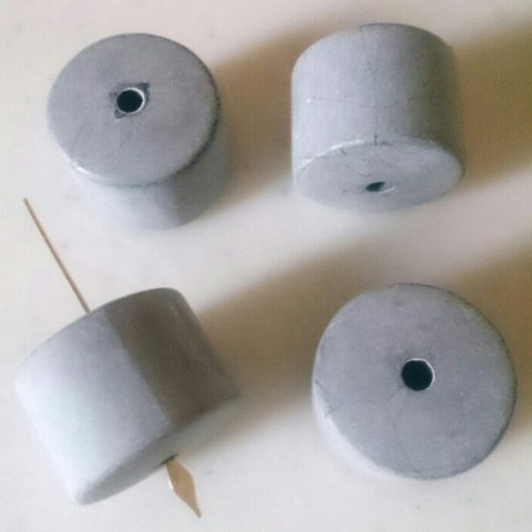 Vintage Matte Grey Barrel Beads 《5428》