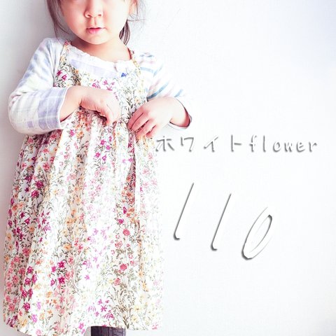 sale![110]ホワイトflower*春夏キャミワンピース