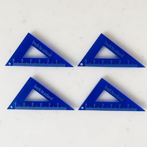 Clear Blue Set Square Pendant Tops