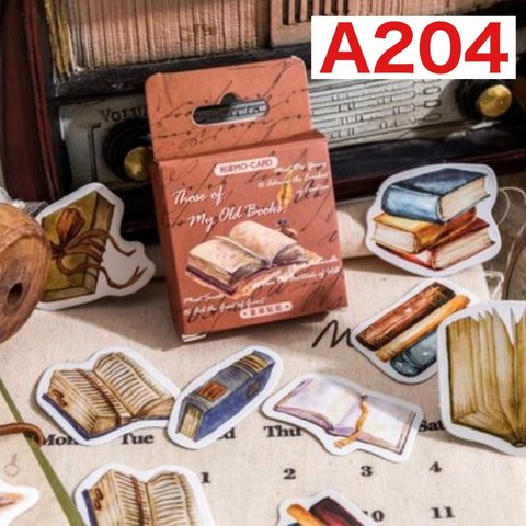 A204♡海外♡Old Books♡フレークシール♡ミニシール♡ステッカー