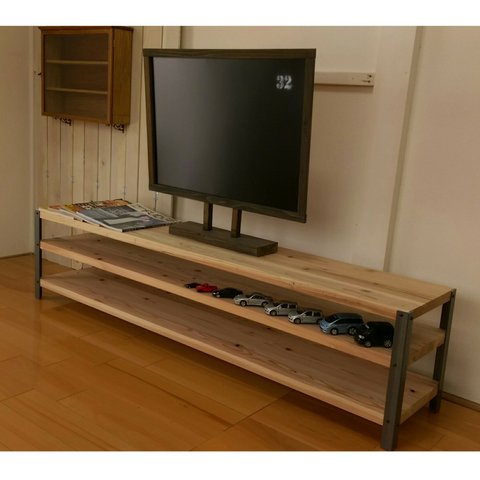 W150㎝★テレビ台★無塗装タイプ★アイアン