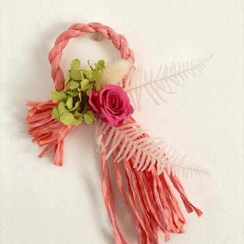 現品限り！花びらで染めたオリジナルしめ縄·͜· ♡