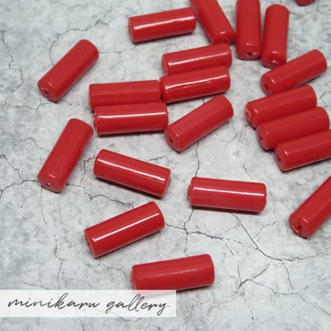 4個入(RED) vintage colorful tube beads