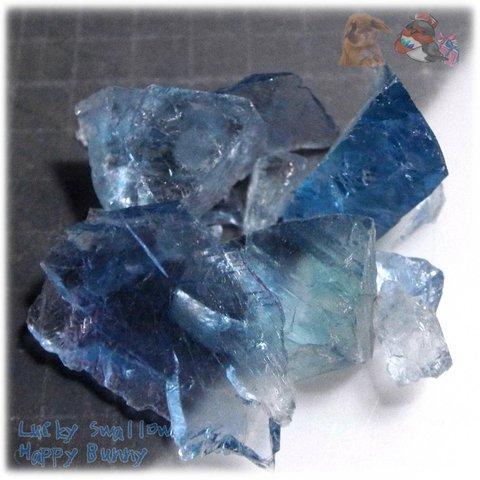 ✅ 秘蔵品 宝石質 特殊希少カラー ブルーフローライト 欠片 結晶 蛍石 原石 No.4473