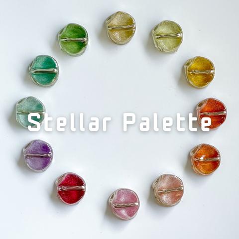 「 Stellar Palette 」星のパレット｜選べるカラフル一粒ピアス｜２個セット｜小粒ピアス イヤリング｜レジン｜金属アレルギー対応