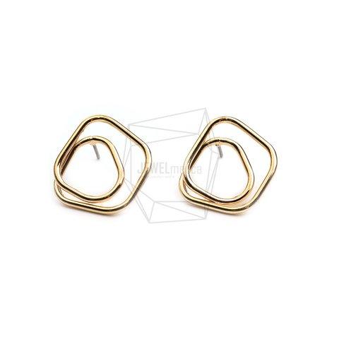 ERG-2402-G【2個入り】ダブルラウンドピアス,Double Round post earring