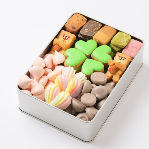 お菓子の宝石箱・くま缶(大)×四葉のクローバー