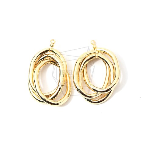 ERG-1248-G【2個入り】サークルリンクピアス,Triple Circle Link Earring Charm