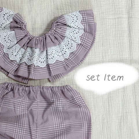 ◉ 輪っかスタイ ◉ 【 purple 】フリルスタイ・かぼちゃパンツのset item🍁 