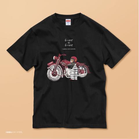 「Give up to give up」コットンTシャツ/送料無料