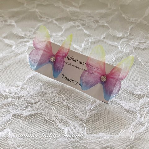 アレルギー対応✴︎再販♡bijou big chiffon butterfly ピアス・イヤリング