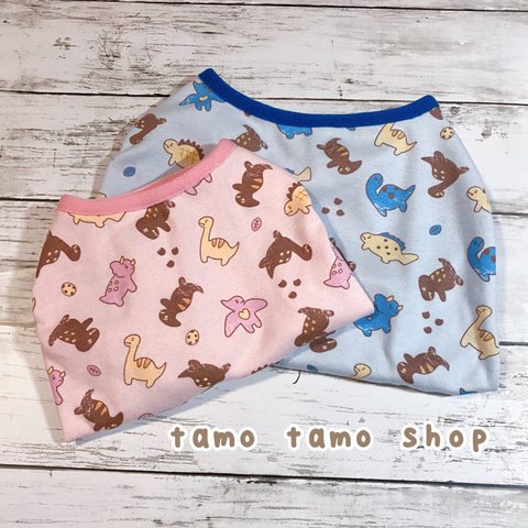 送料無料♡恐竜クッキー柄🦖 ピンク XXS〜 ラメ入り タンクトップ 犬服 ドッグウェア