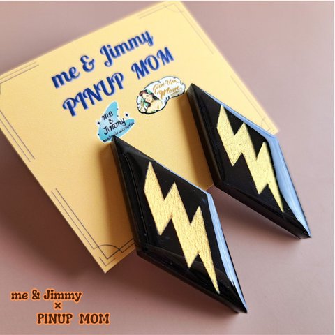 ⚡Flash!  Earring⚡ピアス・イヤリング 【Black】【me & Jimmy×PINUP MOM】