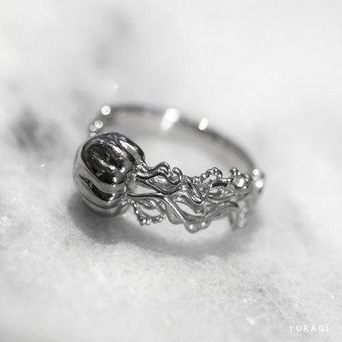 silver jellyfish ring-クラゲリング