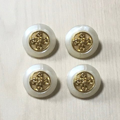 ○再販なし○ ●18㎜● ANTIQUE PEARL GOLD BUTTON CABOCHONS PARTS